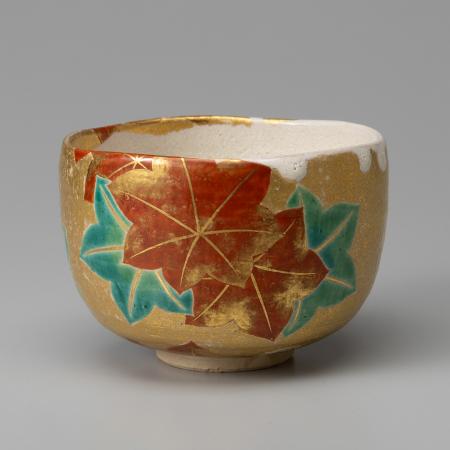 而全作 金砂子 紅葉茶碗 而妙斉書付