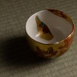 而全作 金砂子 紅葉茶碗 而妙斉書付画像