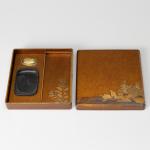 兎に鶏頭蒔絵 硯箱 画像