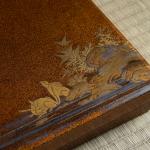 兎に鶏頭蒔絵 硯箱 画像