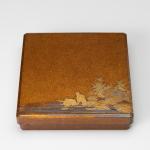 兎に鶏頭蒔絵 硯箱 画像