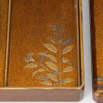 兎に鶏頭蒔絵 硯箱 画像