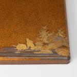 兎に鶏頭蒔絵 硯箱 画像