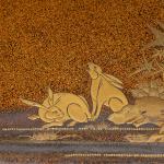 兎に鶏頭蒔絵 硯箱 画像