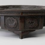 唐銅松皮菱 砂鉢 小堀宗慶書付画像