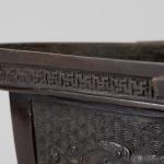 唐銅松皮菱 砂鉢 小堀宗慶書付画像