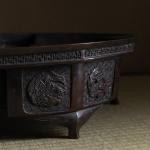 唐銅松皮菱 砂鉢 小堀宗慶書付画像