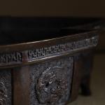 唐銅松皮菱 砂鉢 小堀宗慶書付画像