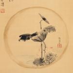 狩野栄信 蓮画 松平月潭賛   原羊遊斎箱画像